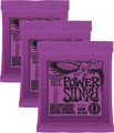 Ernie Ball 2220 Power Slinky Nickel Round Wound Electric Guitar Strings 3 Pack