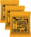 Ernie Ball 2222 Nickel Hybrid Slinky Orange Electric Guitar Strings 3 Pack