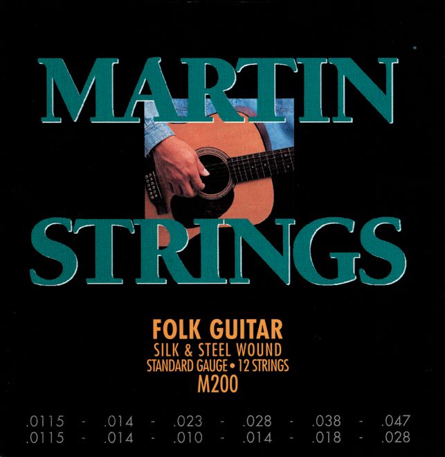 Martin&nbsp;M200 12-String Acoustic Folk Guitar Silk and Steel Round Wound Strings&nbsp;&nbsp;