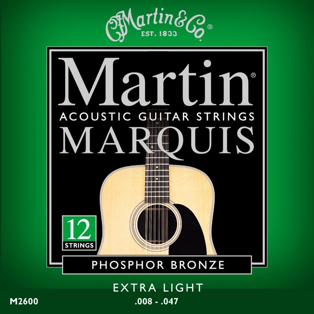 Martin&nbsp;M2600 Marquis 92/8 Phosphor Bronze Ex-Light 12 String Guitar Strings&nbsp;&nbsp;