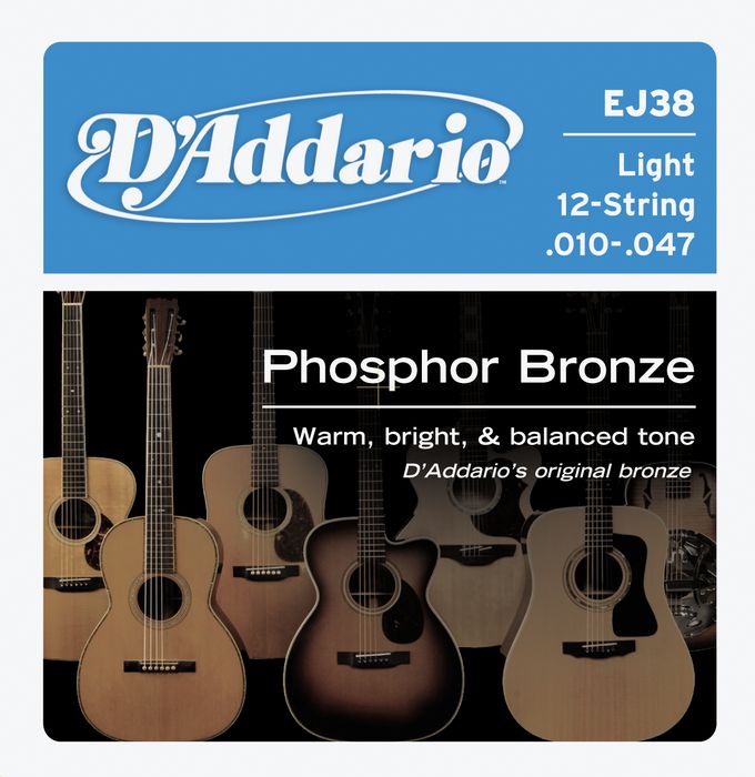 D'Addario&nbsp;EJ38 12-String Phosphor Bronze Light Acoustic Guitar Strings&nbsp;&nbsp;