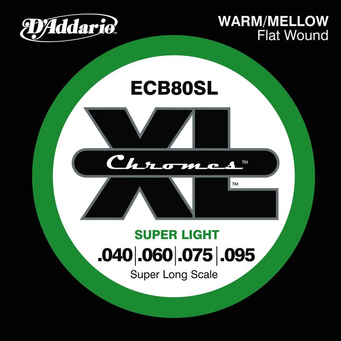 D'Addario&nbsp;ECB80SL Chromes Flat Wound Super Soft/Long Bass Strings&nbsp;&nbsp;