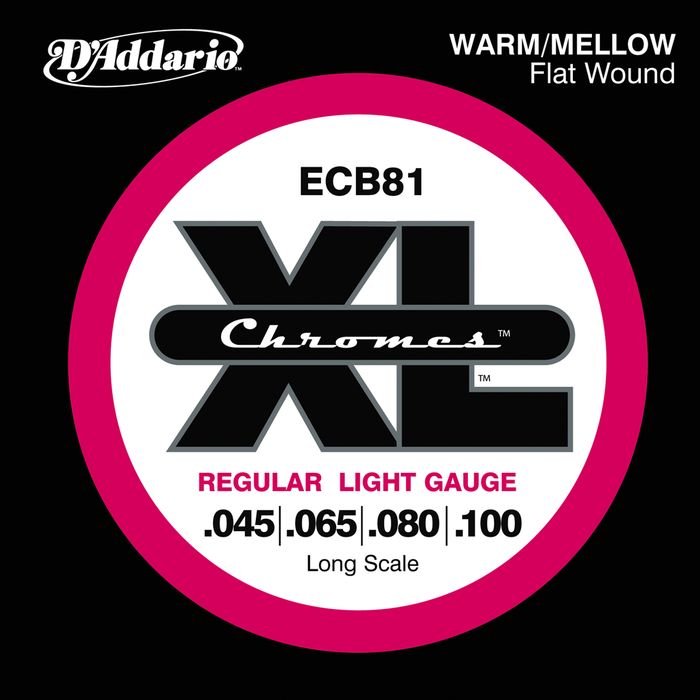 D'addario Ecb81 Xl Chromes Flatwound Bass Strings