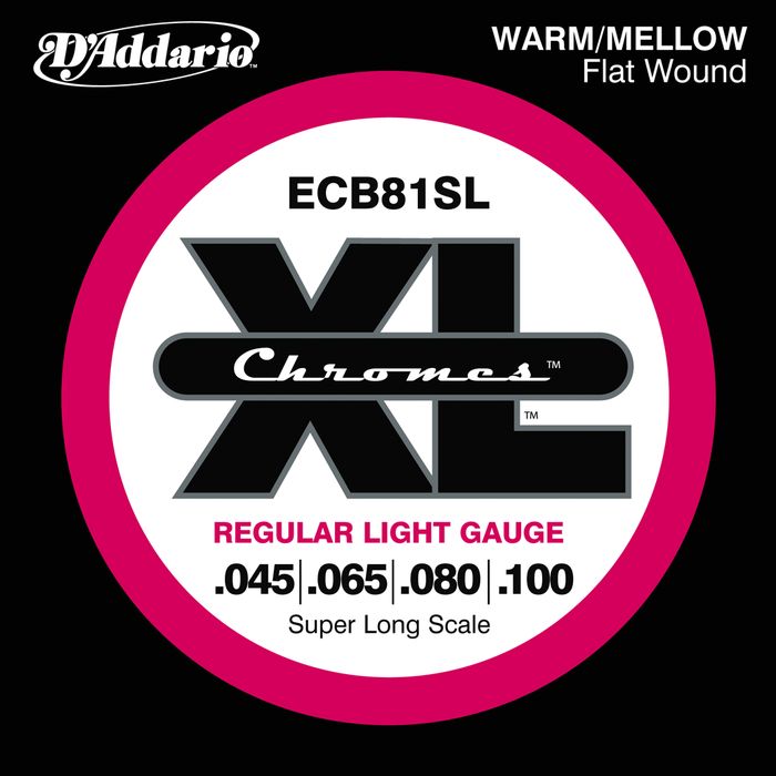 D'addario Ecb81sl Chromes Flat Wound Soft Super-Long Bass Strings