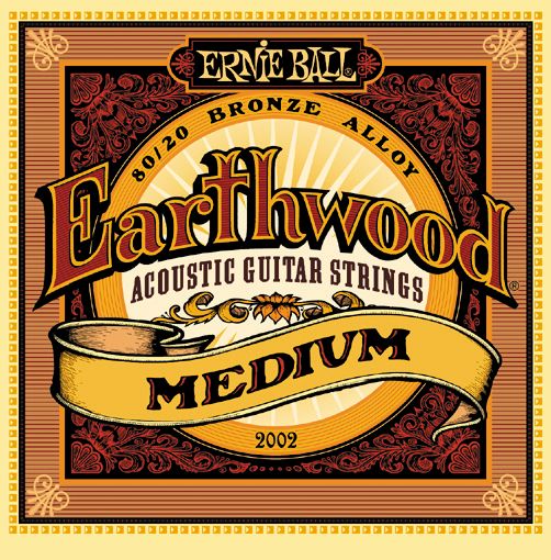 Ernie Ball&nbsp;2002 Earthwood 80/20 Bronze Medium Acoustic Guitar Strings&nbsp;&nbsp;
