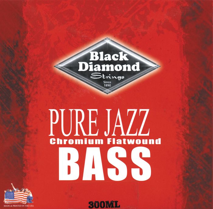 Black Diamond Pure Jazz Bass Guitar Chromium Flat Wound Strings