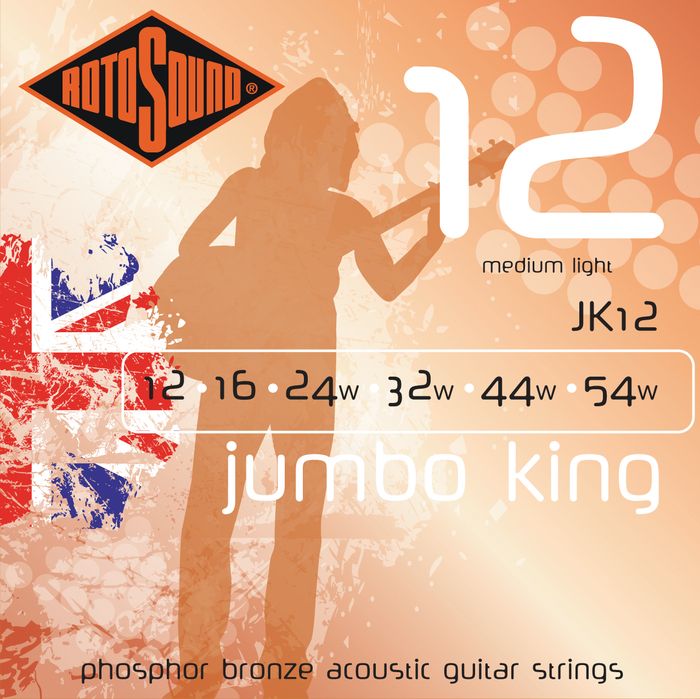 Rotosound&nbsp;Jumbo King Phosphor Bronze Acoustic Guitar Strings Medium Light&nbsp;&nbsp;