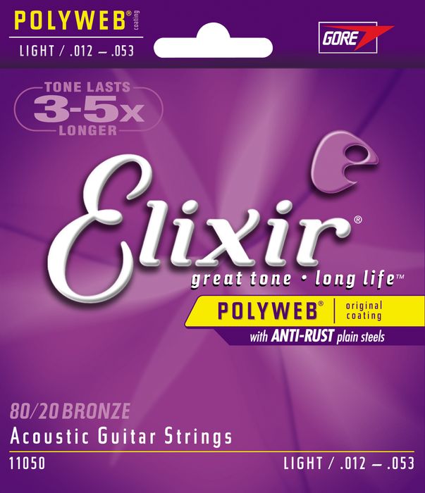 Elixir Light Polyweb Acoustic Guitar Strings