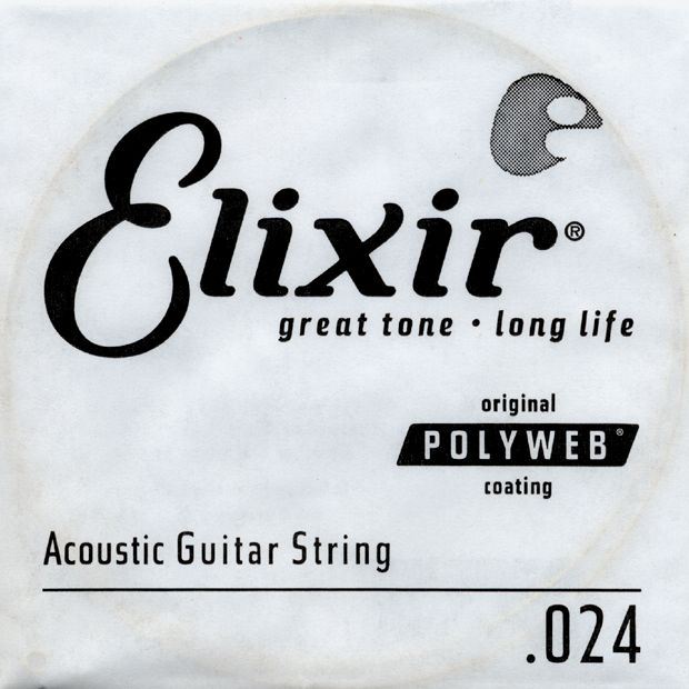 Elixir&nbsp;Polyweb .024 Acoustic Guitar String 4-Pack Singles&nbsp;&nbsp;