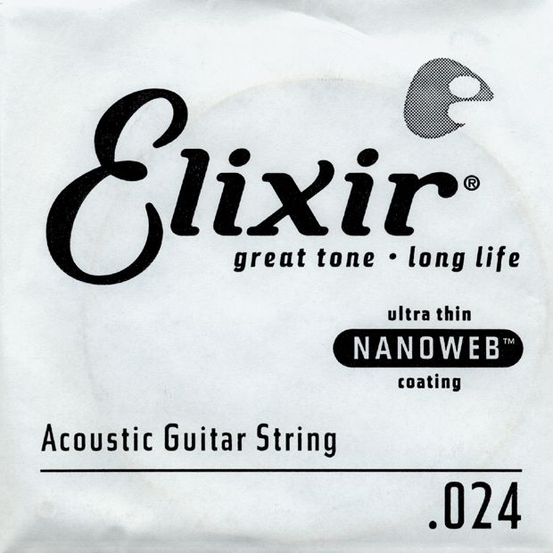 Elixir&nbsp;Nanoweb .024 Acoustic Guitar String 4-Pack Singles&nbsp;&nbsp;