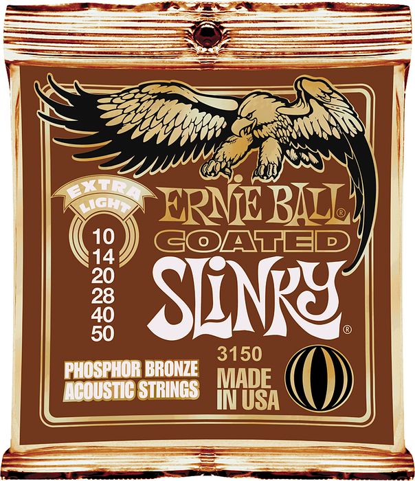 Ernie Ball&nbsp;Coated Slinky Phosphor Bronze Acoustic Strings Extra Light&nbsp;&nbsp;