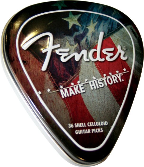 Fender&nbsp;Make History Pick Tin - 36 Shell Celluloid Guitar Picks&nbsp;&nbsp;