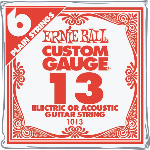 Ernie Ball&nbsp;Nickel Plain Single Guitar String&nbsp;.013&nbsp;6-Pack