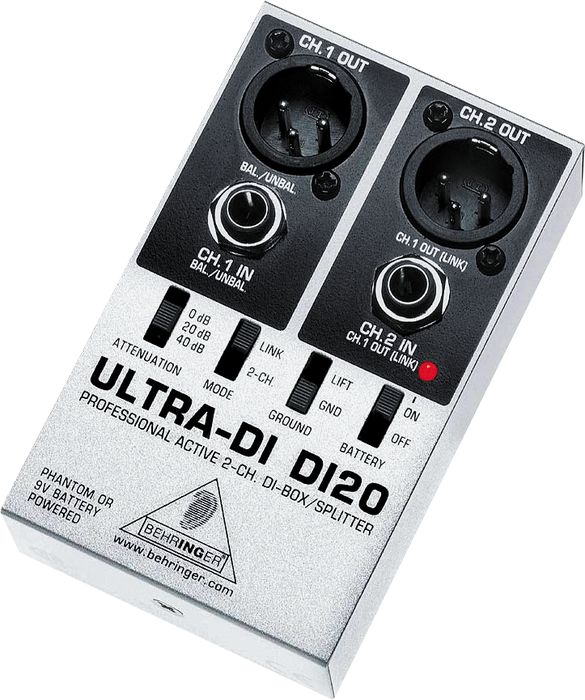 Behringer DI20 Ultra DI 2Channel Active DI Box/Splitter Musician's