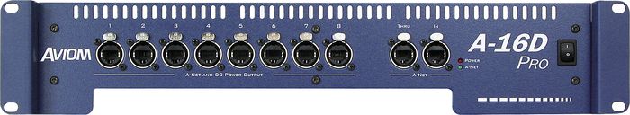 Aviom A-16D Pro A-Net Distributor And Dc Power Source Aviom Blue