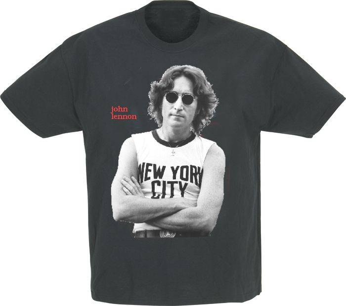 Gear One&nbsp;John Lennon New York Photo Men's T-Shirt&nbsp;Black&nbsp;X Large