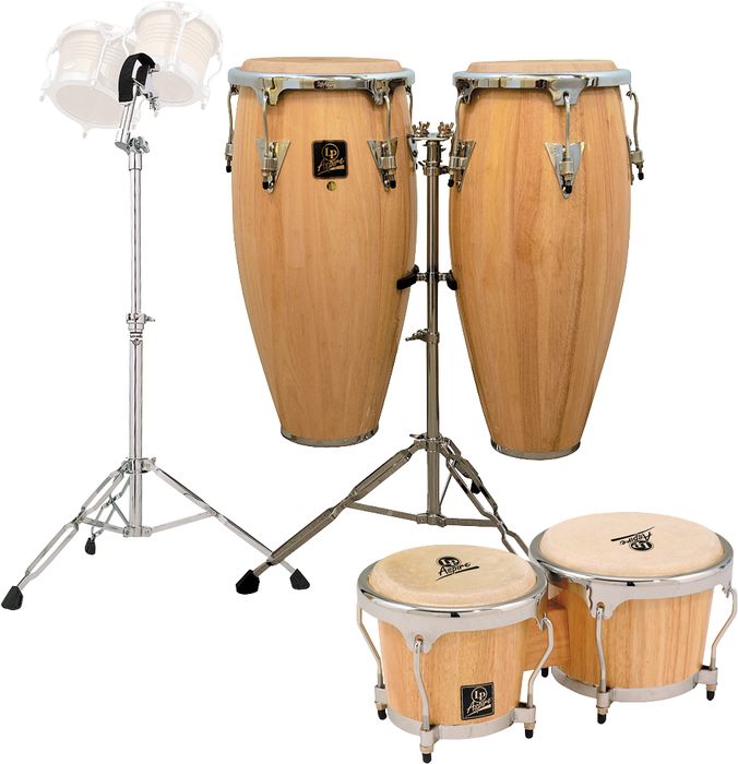 LP&nbsp;Natural Aspire Conga Set with Bongos and Stand&nbsp;&nbsp;