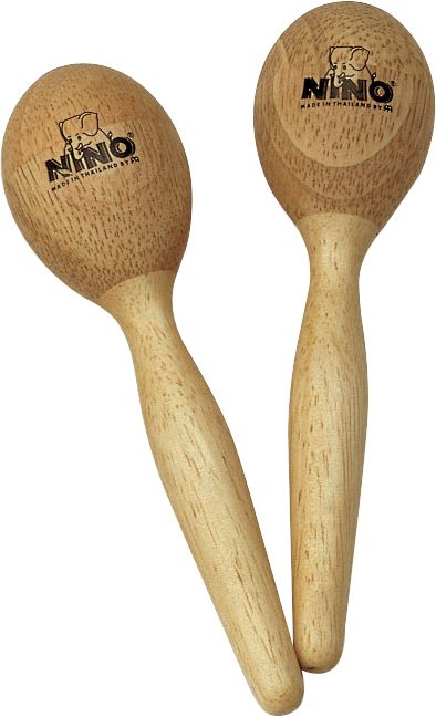 Nino Wood Egg Maracas/Pair Natural Small