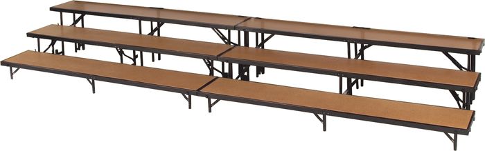 Midwest Folding Products Tiered Straight Standing Choral Risers 2 Level, Polypropylene 3 Level, Hardboard