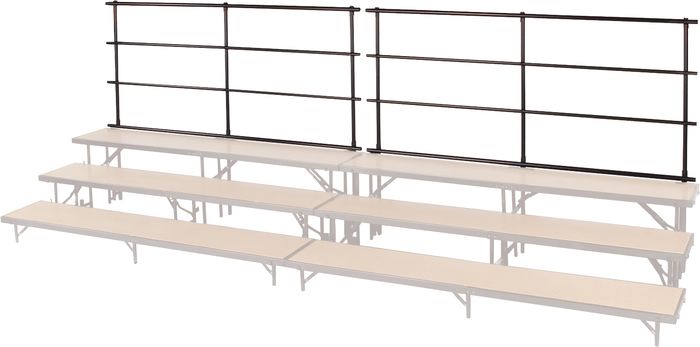 Midwest Folding Products Backrails For Standing Choral Risers For 3 Level, Straight For 3 Level, Straight