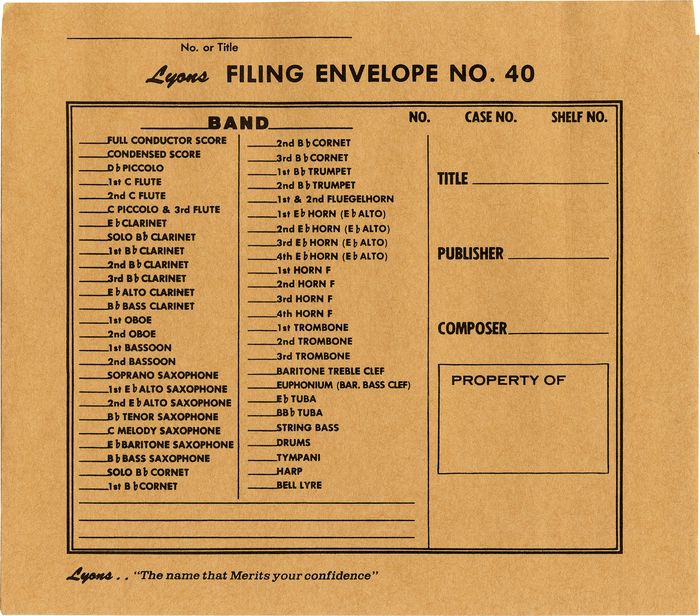 Lyons&nbsp;Filing Envelope&nbsp;Octavo 9x12 Inch&nbsp;