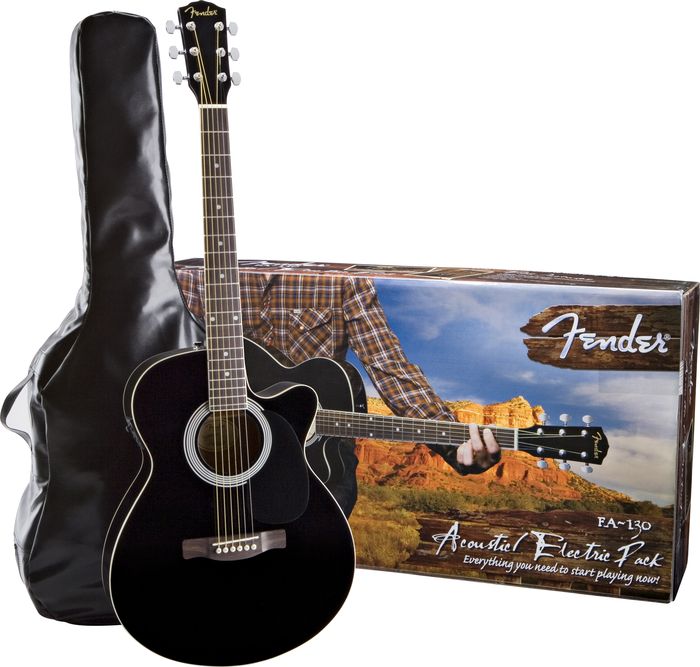 Fender Fa-130 Acoustic-Electric Guitar Pack Black
