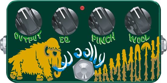 Zvex Hand-Painted Woolly Mammoth Fuzz Bass Effect Pedal