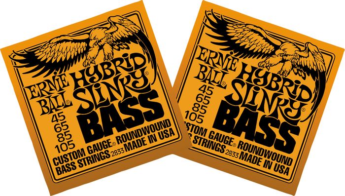 Ernie Ball 2833 Hybrid Slinky Round Wound Bass Strings 2 Pack
