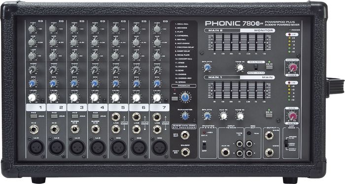 Phonic&nbsp;Powerpod 780 Plus 2X300W 7-Channel Powered Mixer with Digital Effects&nbsp;&nbsp;