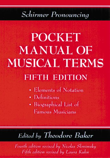 Music Sales&nbsp;Shirmer Pronouncing Pocket Manual of Musical Terms&nbsp;&nbsp;