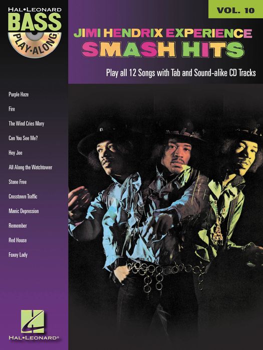 Hal Leonard&nbsp;Jimi Hendrix Smash Hits: Bass Play-Along Series, Volume 10 (Book/CD)&nbsp;&nbsp;