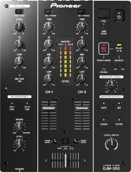 Pioneer DJM350 2Channel DJ Performance Mixer Musician's Friend