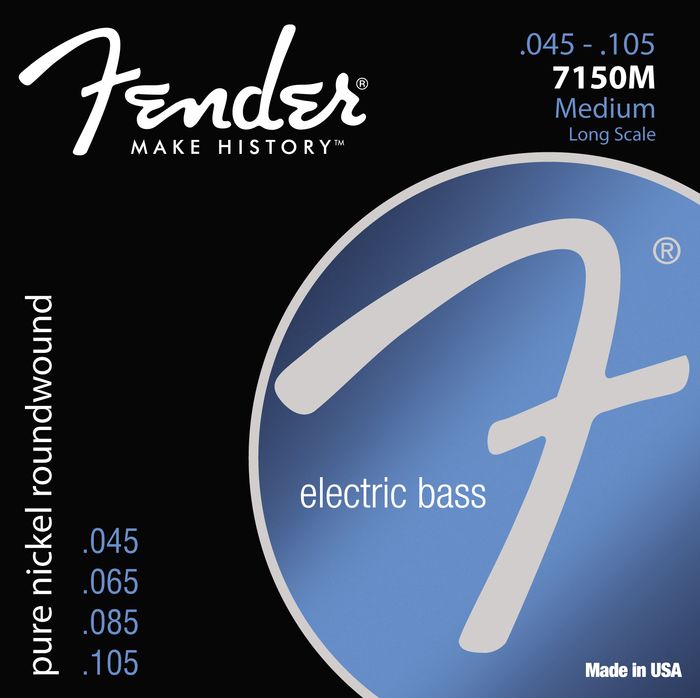 Fender 7150M Pure Nickel Long Scale Bass Strings - Medium