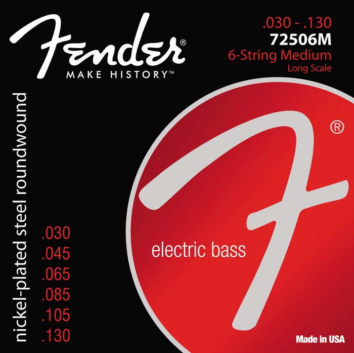 Fender&nbsp;7250-6 Super Bass Nickel-Plated Steel Long Scale 6-String Bass Strings&nbsp;&nbsp;
