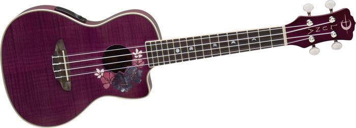 Luna Guitars&nbsp;Flora Concert Ukulele&nbsp;Trans-Purple Flame Maple&nbsp;