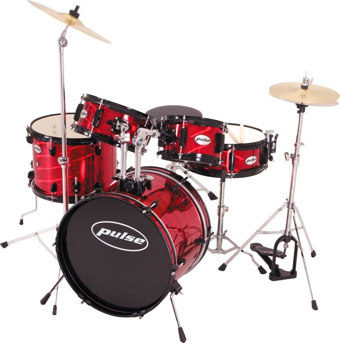 Pulse&nbsp;5-Piece Junior Drum Set&nbsp;Laser Red&nbsp;