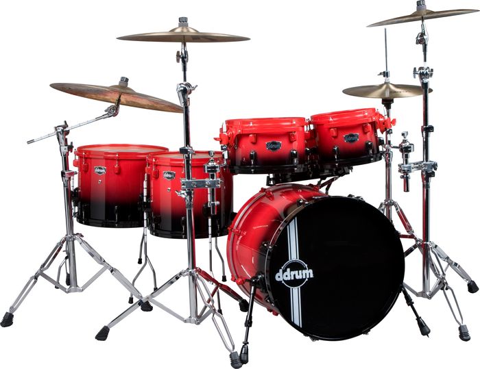 Ddrum Duo Fade Maple 6-Piece Shell Pack Red/Black Fade