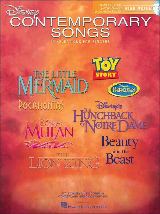 Hal Leonard&nbsp;Disney Contemporary Songs for High Voice Book/CD&nbsp;&nbsp;