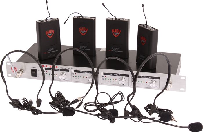 Nady U-41 Quad Hm3 Headset Wireless System (14/16/10/12) Black