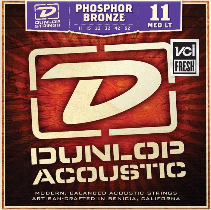 Dunlop&nbsp;Phosphor Bronze Medium Light Acoustic Guitar Strings&nbsp;&nbsp;