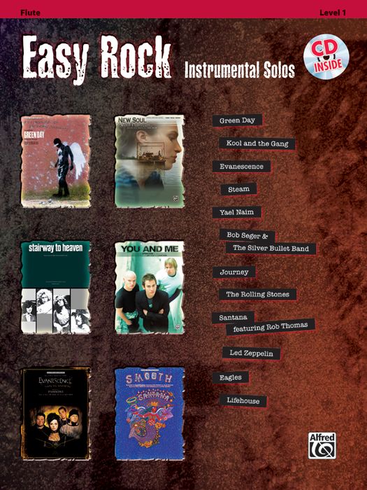 Alfred Easy Rock Instrumental Solos Level 1 Flute Book Cd