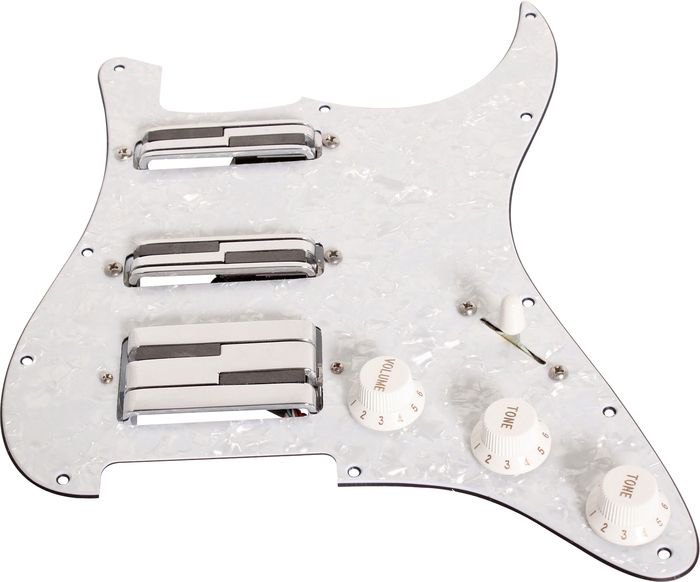 Lace&nbsp;Alumitone Pre-Loaded Pickguard S/S/H&nbsp;White Pearl Pg&nbsp;Chrome