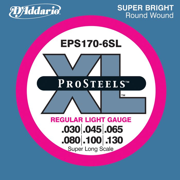 D'addario Eps170-6Sl Pro Steels Regular Light Super Long Scale 6-String Bass Strings