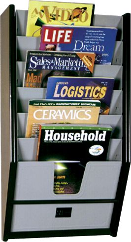 H. Wilson&nbsp;Literature Racks&nbsp;Mahogany 6 Pocket&nbsp;