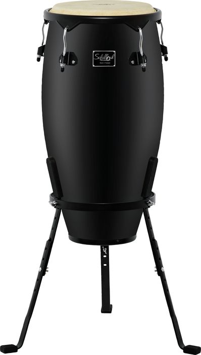 Schalloch&nbsp;Requinto Conga Drum with Stand Black Hardware&nbsp;Black&nbsp;12 inch Tumba