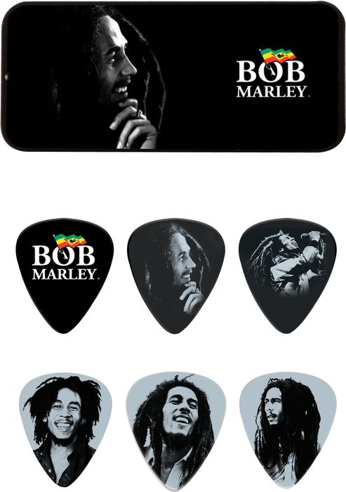 Dunlop Bob Marley Silver Pick Tin With 6 Medium Picks