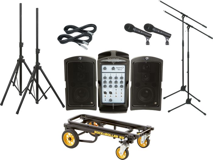 Fender&nbsp;Passport 150 Pro 2 Mic PA Package with Rock N Roller Cart&nbsp;&nbsp;