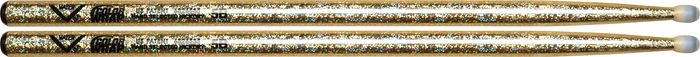 Vater&nbsp;Colorwrap Nylon Tip Sticks - Pair&nbsp;Gold Sparkle&nbsp;5B