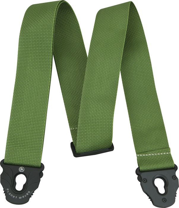 Planet Waves&nbsp;Planet Lock Locking Nylon Guitar Strap&nbsp;Green&nbsp;