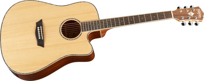 Washburn&nbsp;WD15SCE Solid Sitka Spruce Top Acoustic Cutaway Electric Dreadnought Mahogany Guitar with Fishman Preamp And Tuner&nbsp;Natural&nbsp;